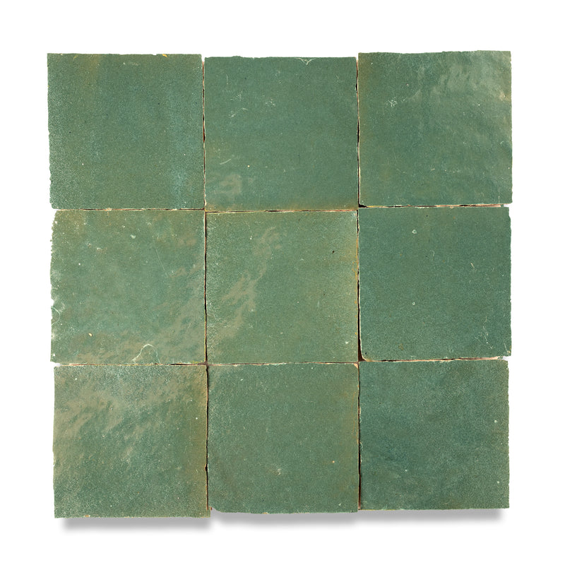 Agave Green Zellige Tile - 4x4 Square