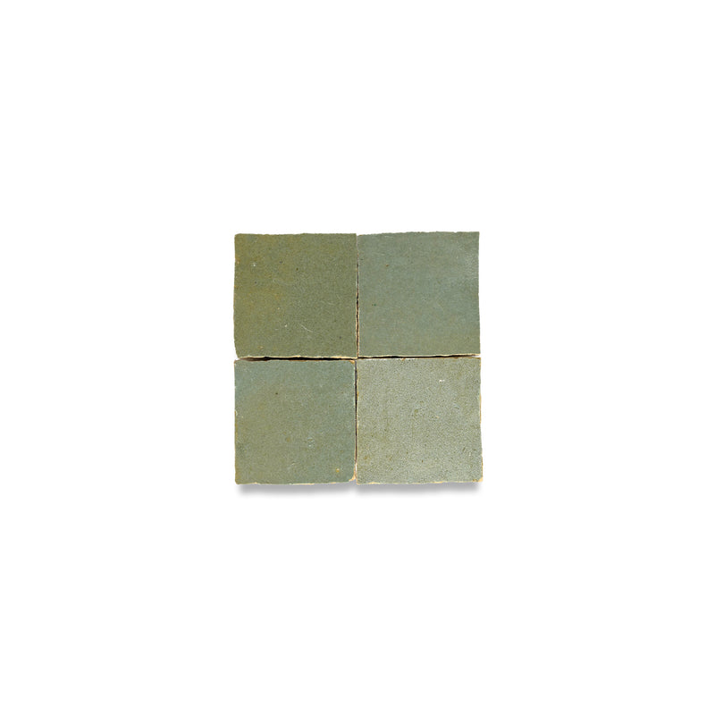 Agave Green Zellige Tile - 2x2 Mosaic