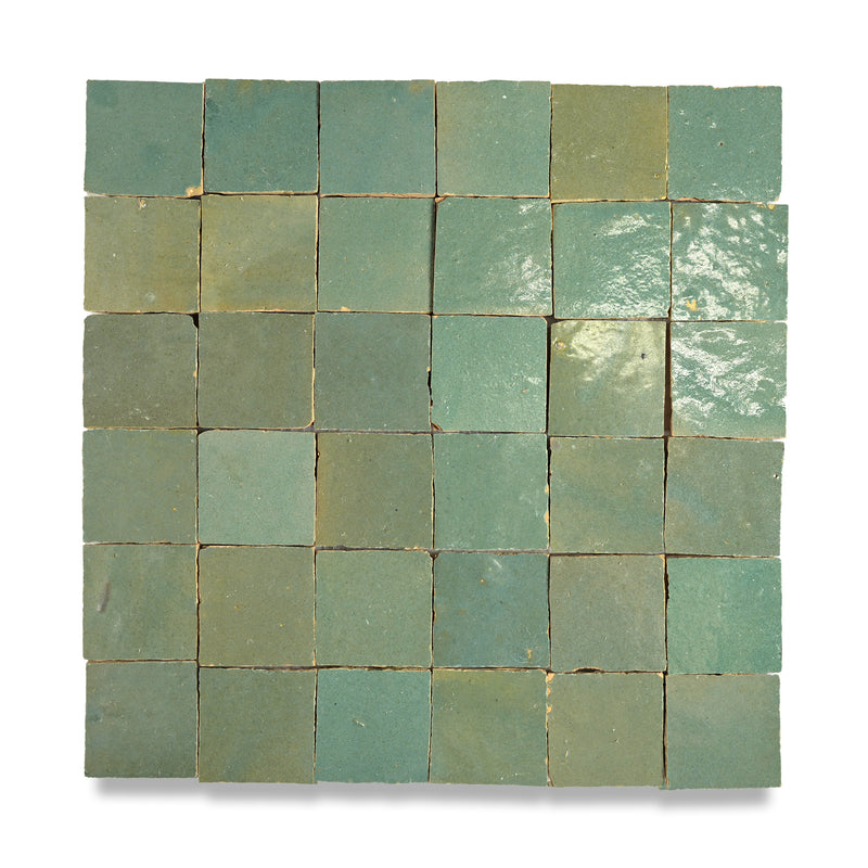 Agave Green Zellige Tile - 2x2 Mosaic