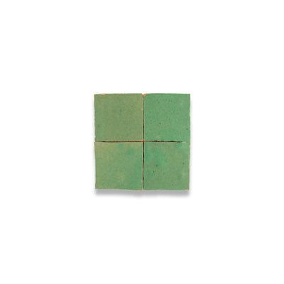 Mint Leaf Zellige Tile - 2x2 Mosaic