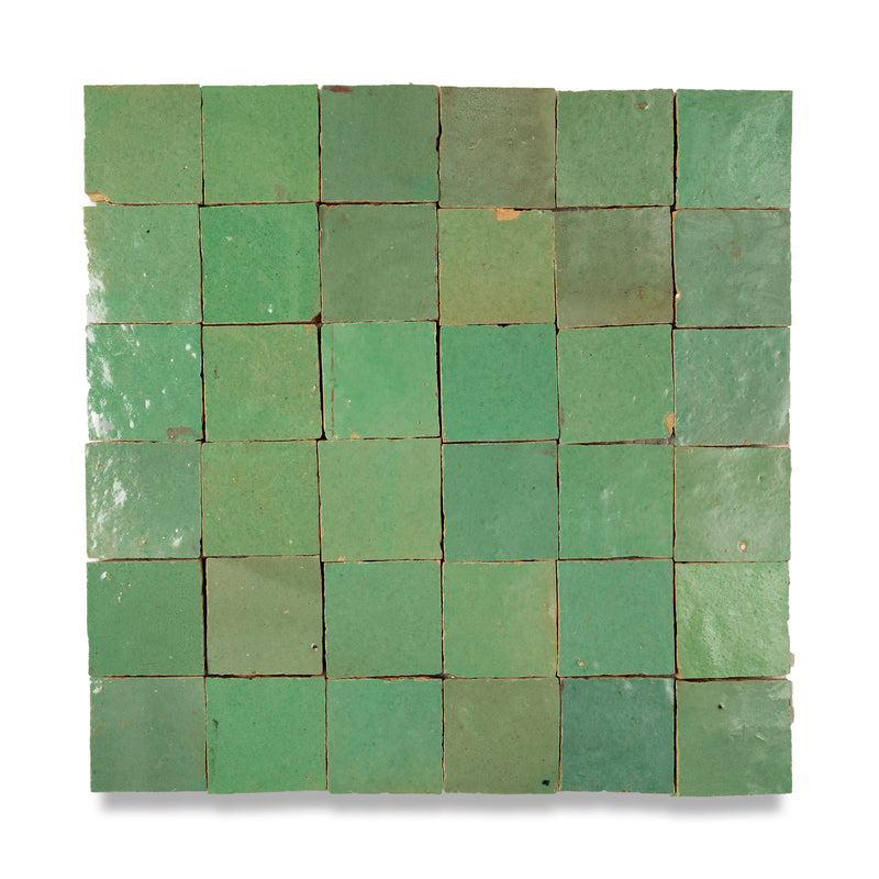 Mint Leaf Zellige Tile - 2x2 Mosaic