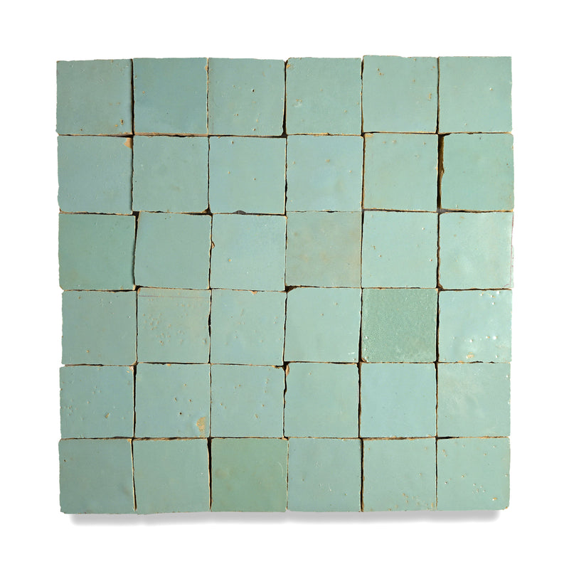 Moroccan Jade Zellige Tile - 2x2 Mosaic