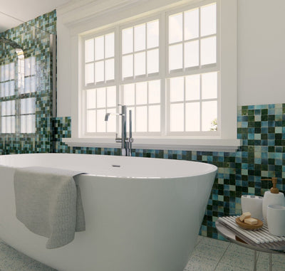 Denim Blue Zellige Tile - 2x2 Mosaic