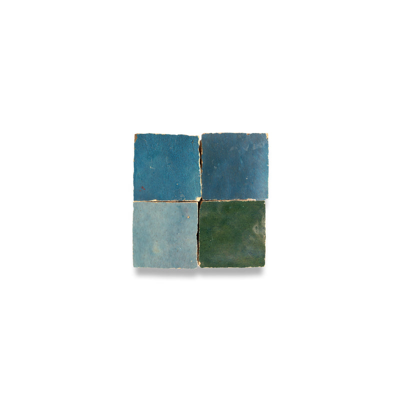 Denim Blue Zellige Tile - 2x2 Mosaic