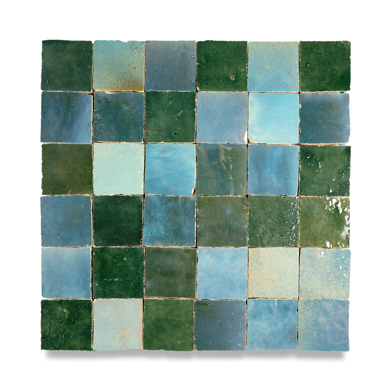 Denim Blue Zellige Tile - 2x2 Mosaic