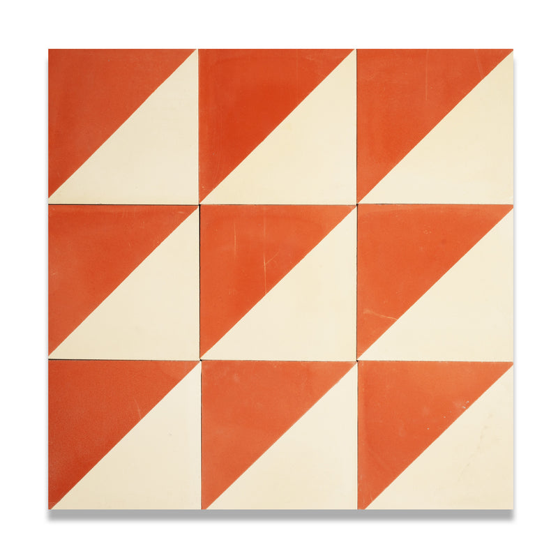 Petite Two-Tone Diagonal Tile: 4” x 4”