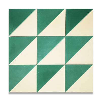 Petite Two-Tone Diagonal Tile: 4” x 4”