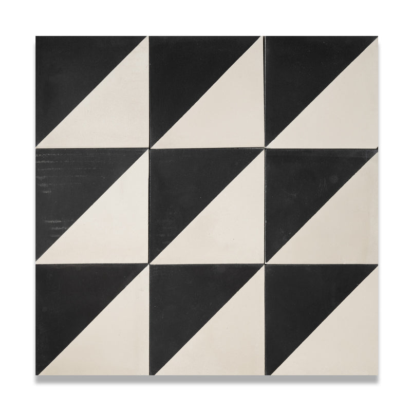 Petite Two-Tone Diagonal Tile: 4” x 4”