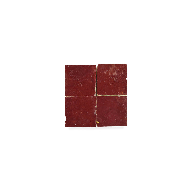 Paprika Red Zellige Tile - 2x2 Mosaic