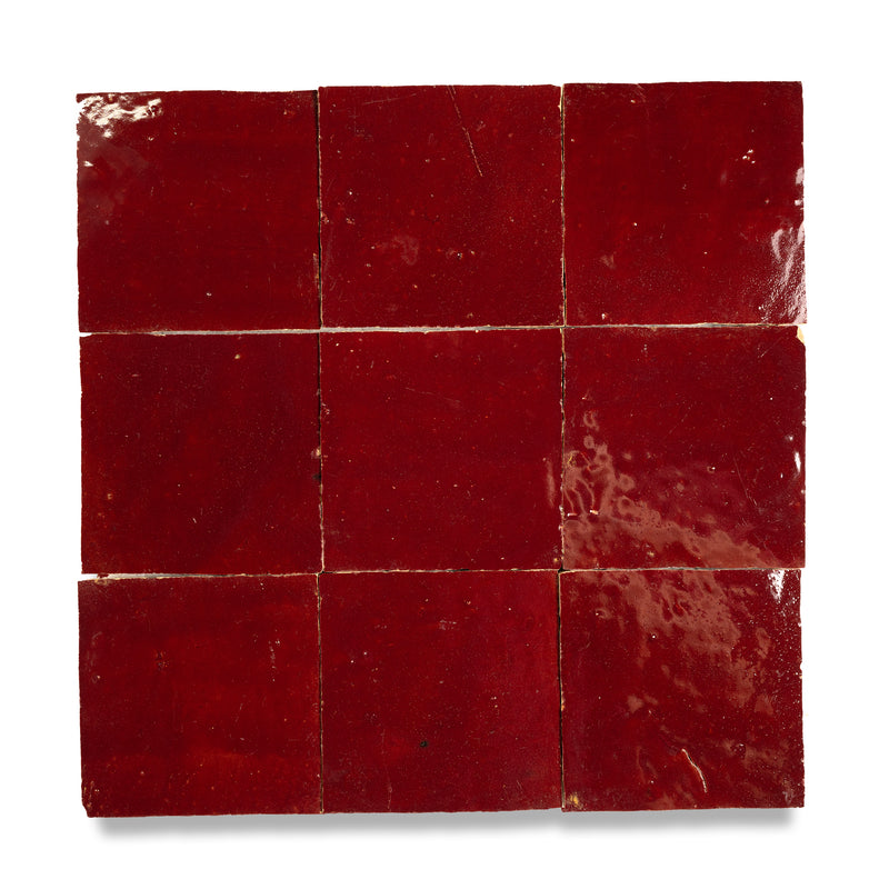 Paprika Red Zellige Tile - 4x4 Square