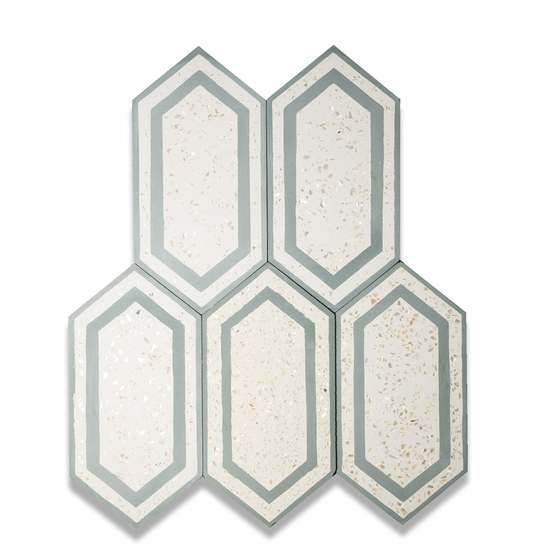 Tiffany Series | Mother of Pearl Terrazzo Hexagon Cement Tile