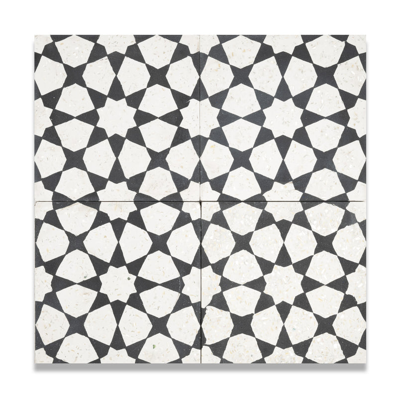 Spark 50 Mother of Pearl Terrazzo Tile: 6” x 6”