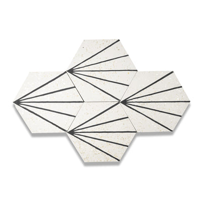 Claws - Mother of Pearl Hexagon Cement Tile