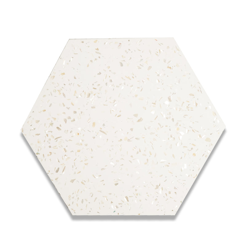 Hexagon Mother of Pearl Terrazzo Cement Tile