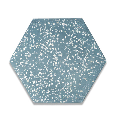 Hexagon Mother of Pearl Terrazzo Cement Tile