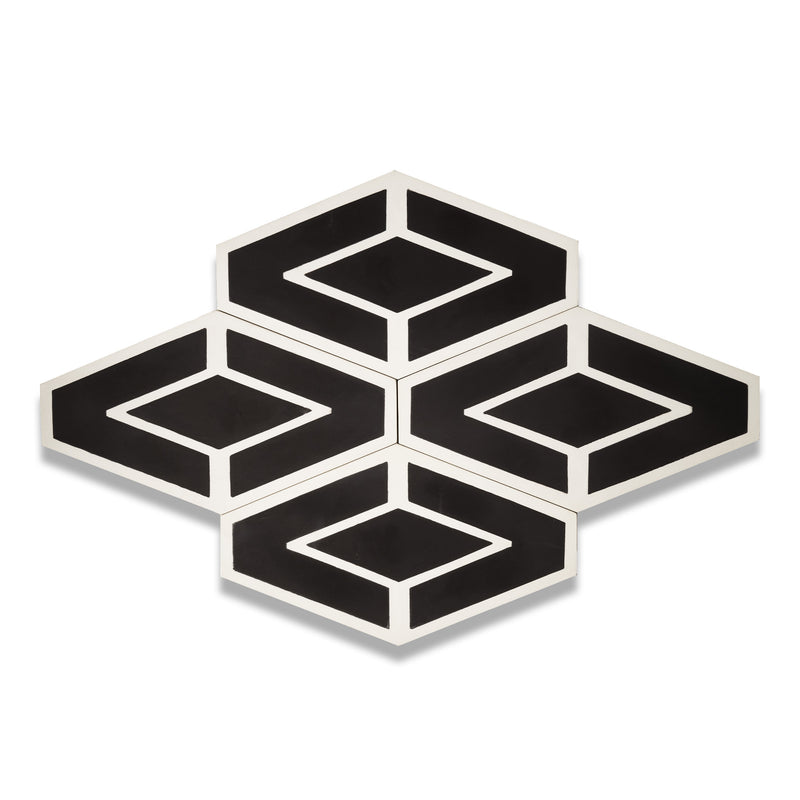 Lola Boheme Hexagon Tile: 6 1/8" x 10 5/8”