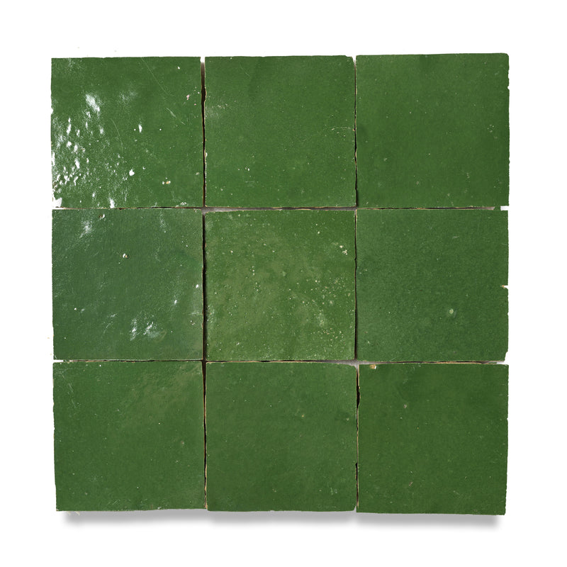 Cactus Green Zellige Tile - 4x4 Square