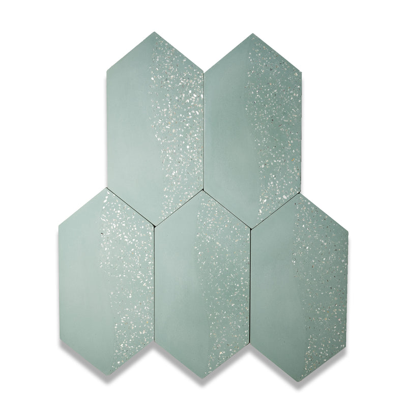 Tiffany Wave Series | Mother of Pearl Terrazzo Cement Tile