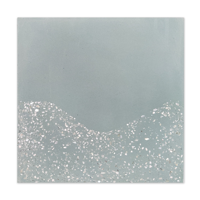 Ocean Wave/Sand Mother of Pearl Terrazzo Cement Tile