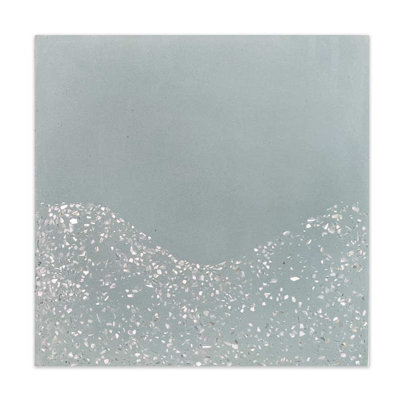 Ocean Wave/Sand Mother of Pearl Terrazzo Cement Tile