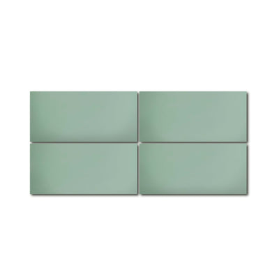 4x8 Solid Rectangle Cement Tile - LiLi Tile (SOFTGREEN-48B)