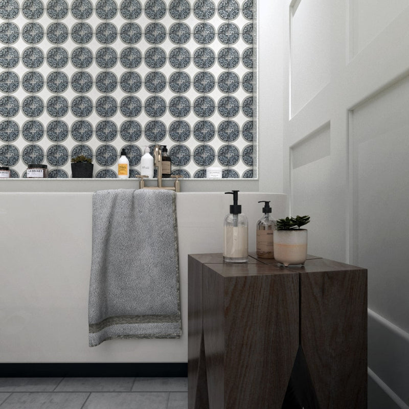 Centro Mother of Pearl Terrazzo Cement Tile - LiLi Tile bathroom