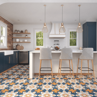 Enchanted Cement Tile x Adam Trest - LiLi Tile kitchen