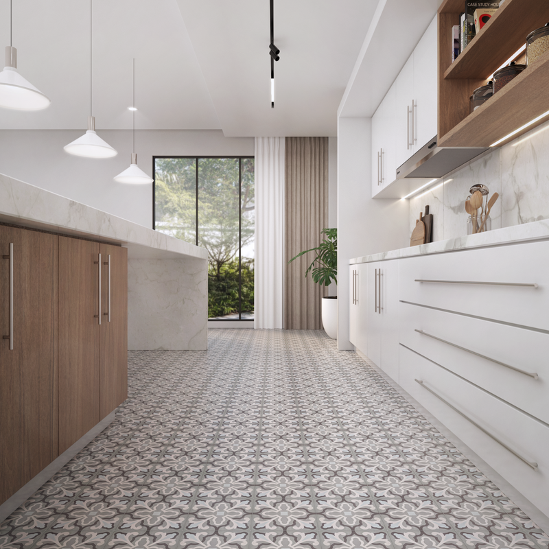 Florence Tile: 8” x 8” - LiLi Tile kitchen