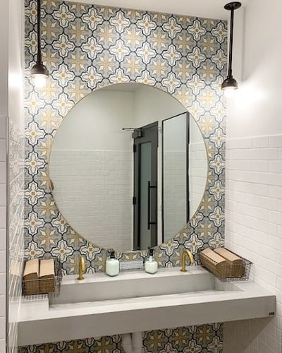 Florence Tile: 8” x 8” - LiLi Tile bathroom