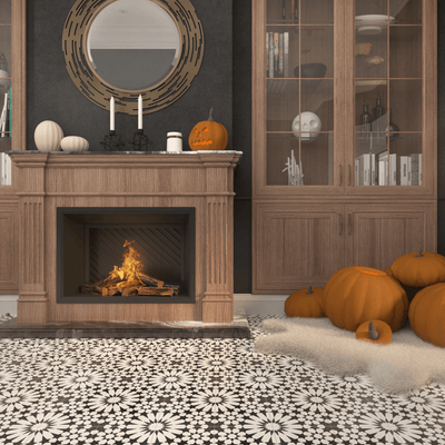 Marie Series: 8” x 8” - LiLi Tile living room fireplace