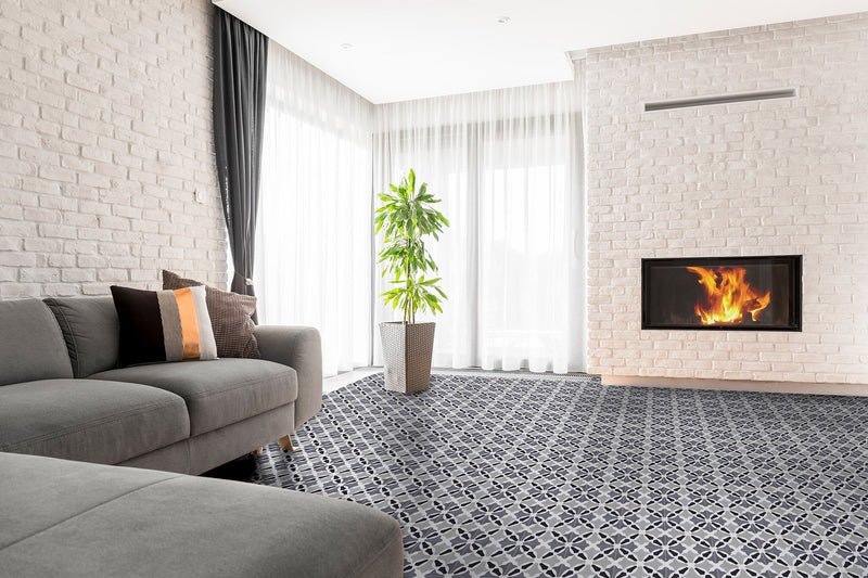 Paris Series: 8” x 8" - LiLi Tile living room fireplace