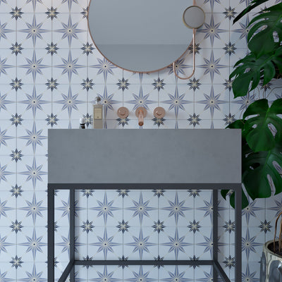 Sky Series: 8” x 8” - LiLi Tile bathroom