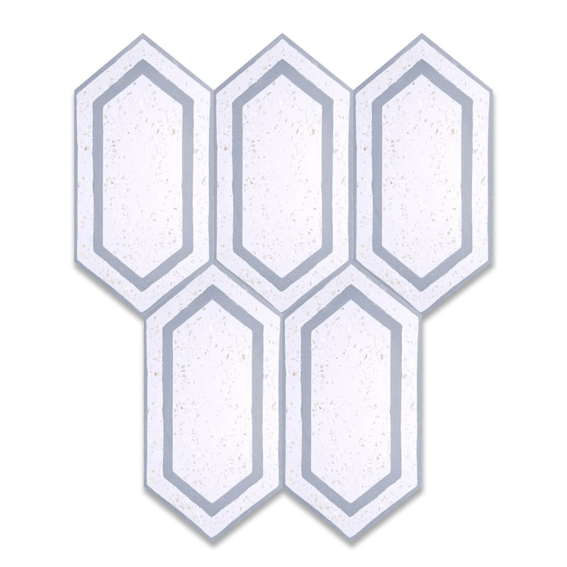 Tiffany Series | Mother of Pearl Terrazzo Hexagon Cement Tile - LiLi Tile