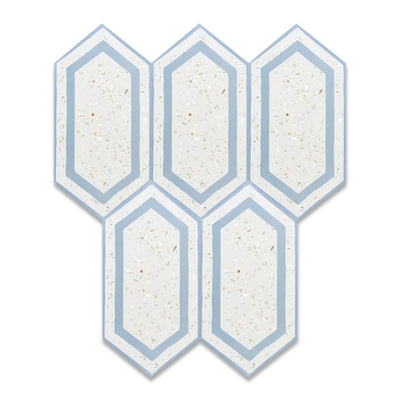 Tiffany Series | Mother of Pearl Terrazzo Hexagon Cement Tile - LiLi Tile