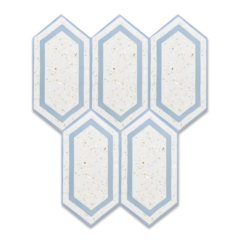 Tiffany Series | Mother of Pearl Terrazzo Hexagon Cement Tile - LiLi Tile