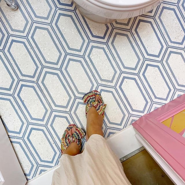 Tiffany Series | Mother of Pearl Terrazzo Hexagon Cement Tile - LiLi Tile